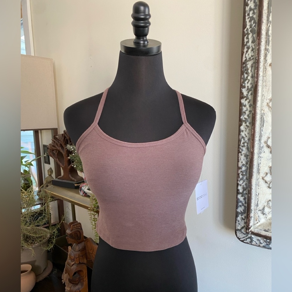 LAST DAY 9/5/26 Beyond Yoga Truffle Brown Cropped Tank Top
